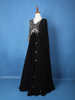 Black Floral Embroidered Bead Work Georgette Gown