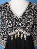 Black Floral Embroidered Bead Work Georgette Gown
