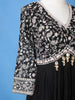 Black Floral Embroidered Bead Work Georgette Gown