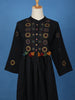Black Floral Embroidered Cotton Palazzo Salwar Suit - Diadem