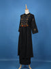 Black Floral Embroidered Cotton Palazzo Salwar Suit - Diadem
