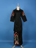 Black Floral Embroidered Cotton Salwar Suit - Diadem