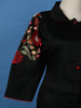 Black Floral Embroidered Cotton Salwar Suit - Diadem
