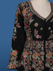 Black Floral Embroidered Semi Silk Palazzo Salwar Suit - Diadem