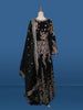 Black Floral Embroidered Semi Silk Palazzo Salwar Suit - Diadem