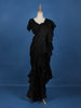 Black Floral Embroidery Organza Ready To Wear Saree with Designer Blouse - Diadem