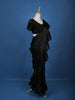 Black Floral Embroidery Organza Ready To Wear Saree with Designer Blouse - Diadem
