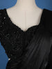 Black Floral Embroidery Organza Ready To Wear Saree with Designer Blouse - Diadem