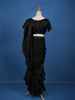 Black Floral Embroidery Organza Ready To Wear Saree with Designer Blouse - Diadem