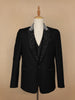 Black Floral Embroidery Rayon Men's Suit - Diadem