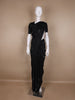 Black Solid Design Stone Worked Satin Fancy Saree - Diadem