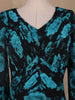 Black Floral Print Chiffon Partywear Gown - Diadem