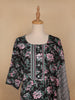 Black Floral Printed Cotton Salwar Suit - Diadem
