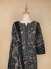 Black Floral Printed Cotton Salwar Suit