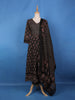 Black Floral Printed Cotton Salwar Suit - Diadem