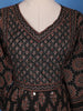 Black Floral Printed Cotton Salwar Suit - Diadem