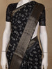 Black Floral Printed Cotton Saree - Diadem