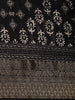 Black Floral Printed Cotton Saree - Diadem