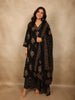 Black Floral Printed Design Cotton Salwar Suit with Dupatta