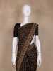 Black Floral Printed Kantha Work Chanderi Cotton Saree - Diadem