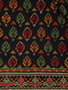 Black Floral Printed Kantha Work Chanderi Cotton Saree - Diadem