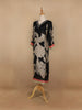 Black Floral Printed Semi Silk Kurti - Diadem