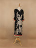 Black Floral Printed Semi Silk Kurti - Diadem