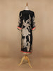 Black Floral Printed Semi Silk Kurti - Diadem