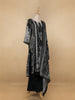 Black Floral Printed Semi Silk Salwar Suit - Diadem