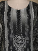 Black Floral Printed Semi Silk Salwar Suit - Diadem