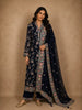 Black Floral Thread Embroidered Design Georgette Salwar Suit with Dupatta