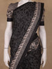 Black Floral Woven Design Tussar Silk Saree - Diadem