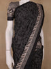 Black Floral Woven Design Tussar Silk Saree - Diadem