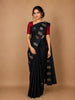 Black Floral Woven Pure Kanchipuram Silk Saree