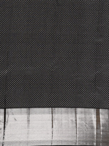 Black Floral Woven Pure Kanchipuram Silk Saree - Diadem