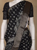 Black Floral Printed Cotton Saree - Diadem