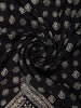 Black Floral Printed Cotton Saree - Diadem
