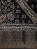 Black Floral Printed Cotton Saree - Diadem