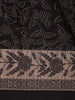 Black Floral Woven Design Tussar Silk Saree - Diadem