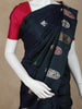 Black Floral Woven Pure Kanchipuram Silk Saree - Diadem