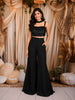 Black Heavy Sequins Embroidered Design Georgette Palazzo Suit with Dupatta
