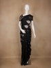 Black Leaf Motif Woven Banarasi Silk Saree - Diadem