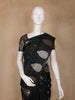 Black Leaf Motif Woven Banarasi Silk Saree - Diadem