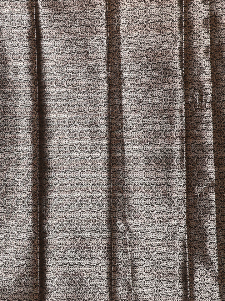 Black Leaf Motif Woven Banarasi Silk Saree - Diadem