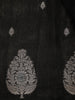 Black Leaf Motif Woven Banarasi Silk Saree - Diadem