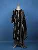 Black Leaf Printed Cotton Salwar Suit Set - Diadem