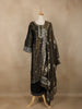 Black Motif Design Tissue Silk Straight Cut Salwar Suit