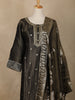 Black Motif Design Tissue Silk Straight Cut Salwar Suit