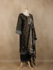 Black Motif Design Tissue Silk Straight Cut Salwar Suit