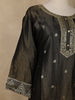 Black Motif Design Tissue Silk Straight Cut Salwar Suit